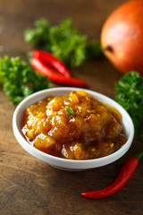 Homemade spicy mango chutney