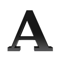 A letter black sign 3d