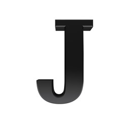 J letter black sign 3d