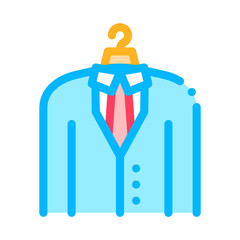 Business Suit Costume Job Hunting Vector Icon Thin Line. Hunting Business People And Recruitment Candidate, Team Work And Partnership Illustration