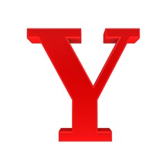 Y letter red 3d sign