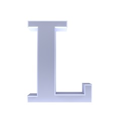 L letter silver 3d sign