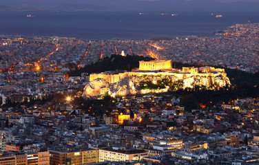 Athens - Greece at night, Acropolis