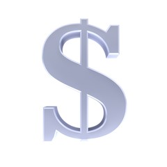 dollar 3d silver sign