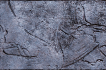 3D rendering- copper metal destroyed. Background bronze