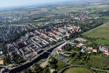 Fototapeta na wymiar Greifswald, Blick auf die Altstadt von Osten 2014