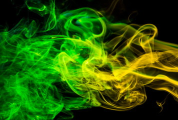 Colored smoke on black background