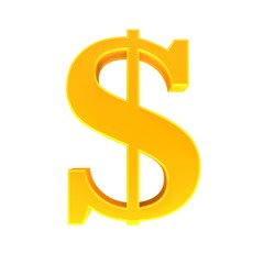 Obraz premium dollar sign 3d gold symbol icon