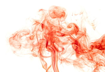Fototapeta premium Red smoke on white background