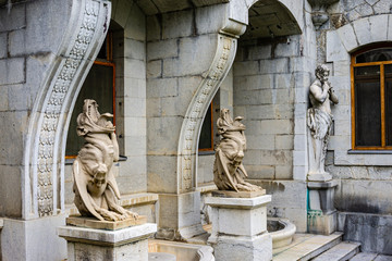 Massandra Palace of Emperor Alexander III in Upper Massandra on southern coast of Crimea. Palace...