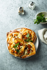 Pumpkin cheese tarts with basil