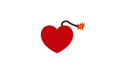 Heart Shaped Bomb Love Concept