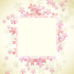 background illustration of cherry blossoms with frame