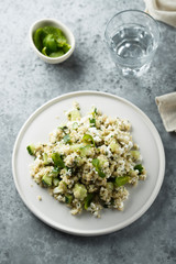 Quinoa salad with cucumber and mint