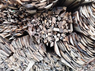 Wood pile up close outdoor
