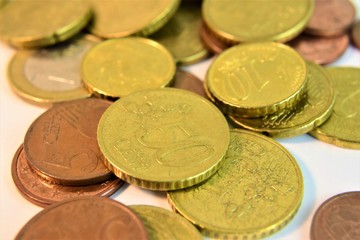 Monedas de euro de diversos importes