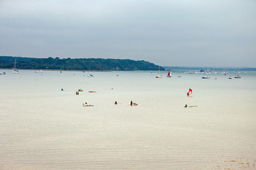 Obraz premium Boats on Poole harbour in Dorset, England