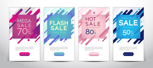 Set of Modern promotion square - Vector website, banners design, discount and promotion background, social media, poster, flyer, mobile apps, Email ad newsletter designs.