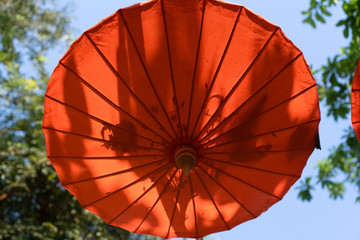 umbrellas on a background of sky