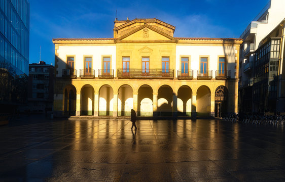 San Nicolas square in Algorta with beautiful light