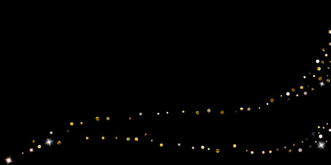 Gold Glitter Stars. Luxury Shiny Confetti.