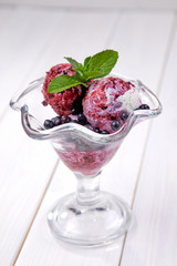 ice cream with fresh berries