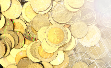 Stock market or forex trading graph and candlestick chart suitable for financial investment concept. Economy trends background for business idea and all art work design. Abstract finance background.