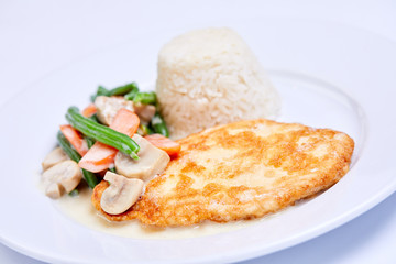 rice with meat and vegetables