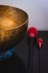 Meditation down for a calm event, with copy space