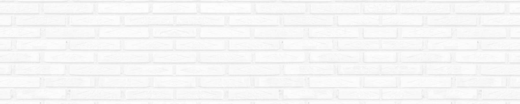 Fototapeta White brick wall texture background. panorama picture