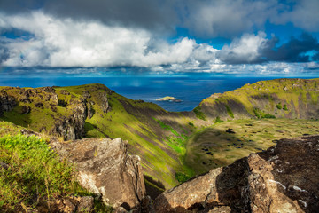Tangata matu islets in Rapa Nui under Rano Kau