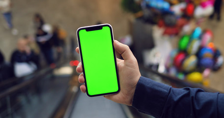 Man hand holding smart phone device