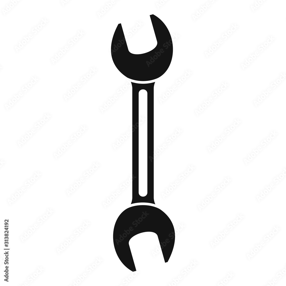 Sticker wrench tool icon. simple illustration of wrench tool vector icon for web design isolated on white ba