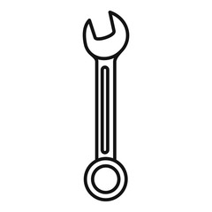 Fix wrench icon. Outline fix wrench vector icon for web design isolated on white background