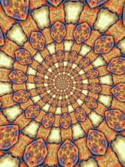 Colorful digital graphic kaleidoscope symmetry mandala style in laser light sunray trial pattern, Tie Dye , spiderweb art abstract background for art projects, banner, business,   card, 3D, template