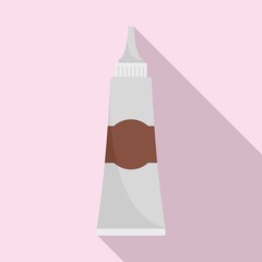 Hair dye tube icon. Flat illustration of hair dye tube vector icon for web design