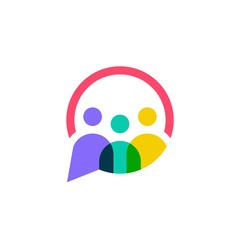 people family together human unity chat bubble logo vector icon - 313825184