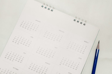 Blurred calendar in planning concept.