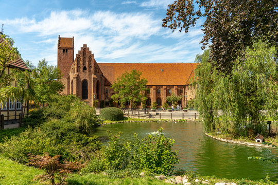 The old cloister of Ystad in summer sunlight