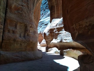 Petra Town, Jordan July 3th 2019 - rocks and ancient architecture 