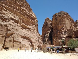 Petra Town, Jordan July 3th 2019 - Beauty of rocks and ancient architecture