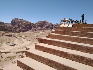 Petra Town, Jordan July 3th 2019 - Stone Stairs