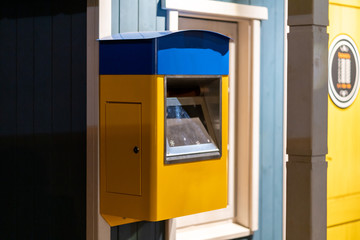 Fototapeta na wymiar Small mailbox on the post building at the Christmas market