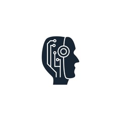 AI Robot creative icon. From Artificial Intelligence icons collection. Isolated AI Robot sign on white background