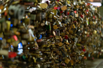 Wedding lock on the bridge
