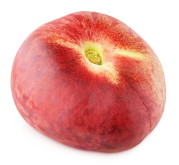 Chinese flat donut peach isolated on white background with clipping path. Full depth of field.