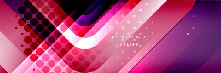 Round squares shapes composition geometric abstract background. Vector Illustration