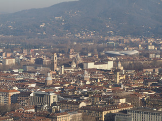 Aerial view of Turin city centre