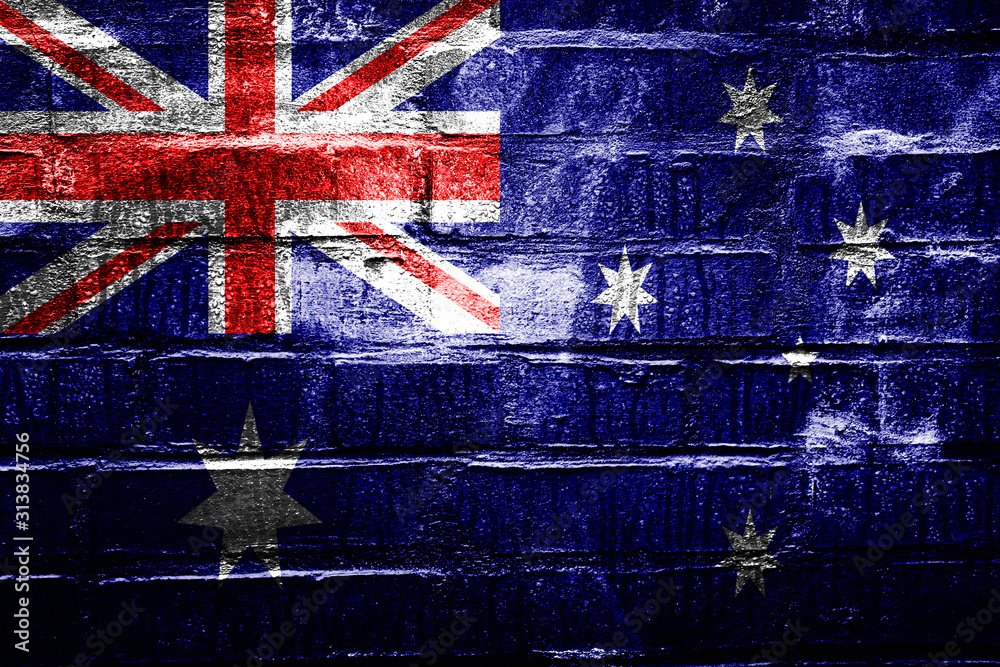 Poster australia flag with texture. template for design