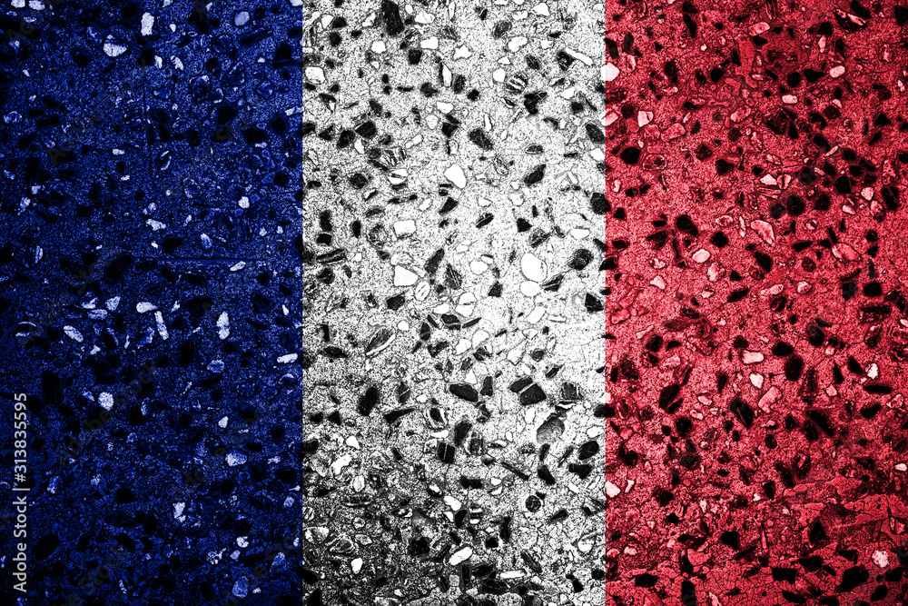 Poster flag of france with texture. template for design